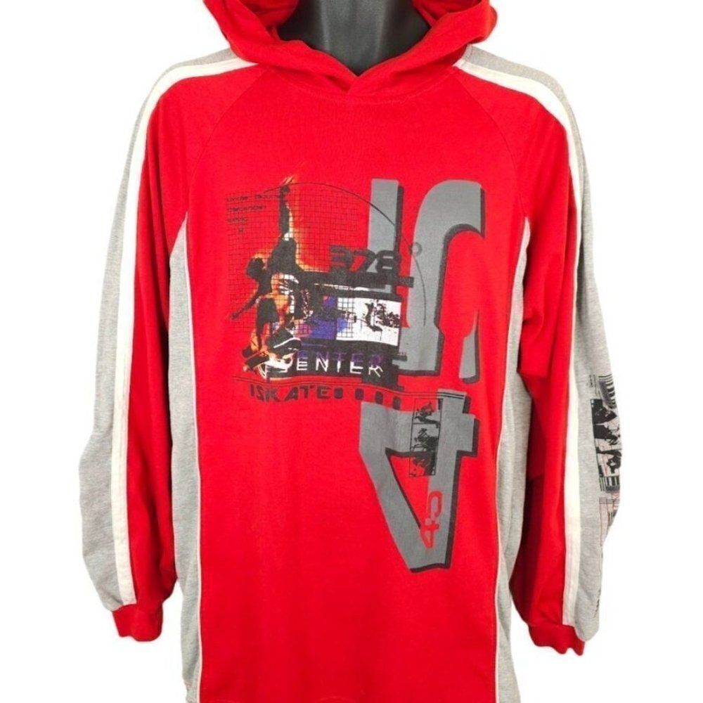 Skater T Shirt Hoodie Mens Size Medium Vintage 90s Y2K Skateboard No Boundaries